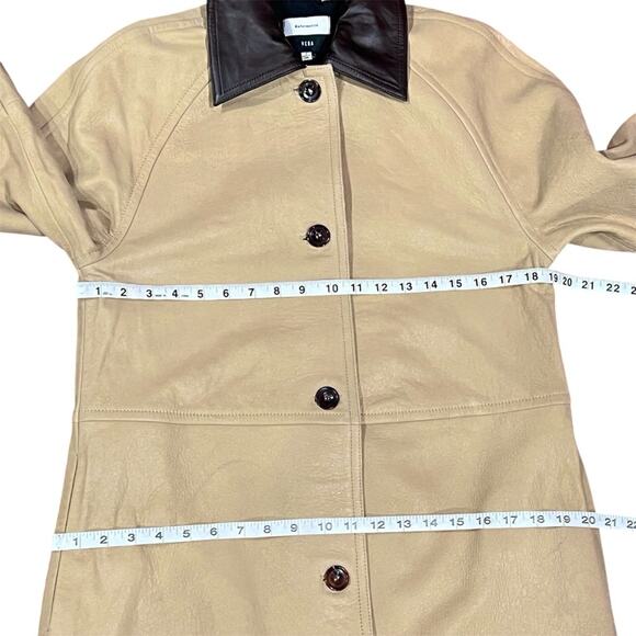 NEW NWT Reformation Veda Beck Leather Trench Coat - Picture 10 of 12